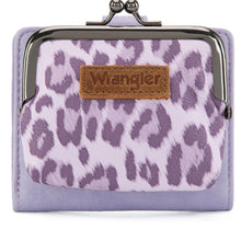 Load image into Gallery viewer, Purple Wrangler Leopard Small Bi-Fold Coin Purse