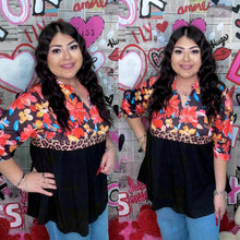 Load image into Gallery viewer, Black Floral Top