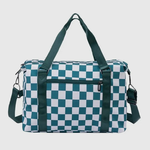 Green Checkered Duffle Bag