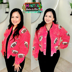 Vintage Red Football Jacket
