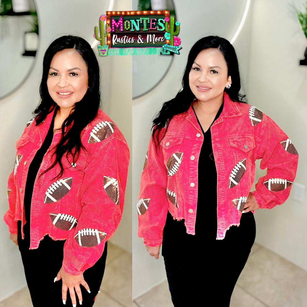 Vintage Red Football Jacket