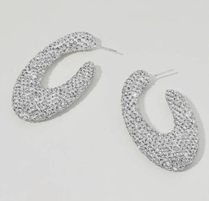 Studded Oval Hoops