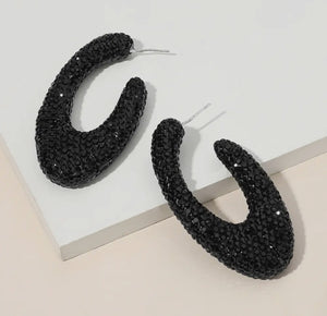 Studded Oval Hoops