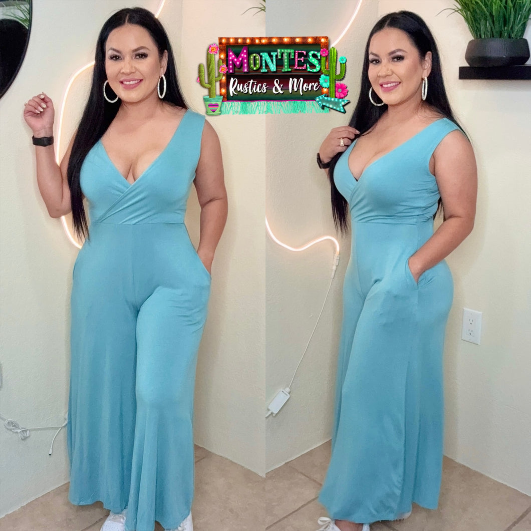 Dusty Teal Jumpsuit