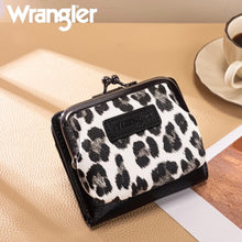 Load image into Gallery viewer, Black Wrangler Leopard Small Bi-Fold Coin Purse