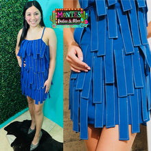 Load image into Gallery viewer, Blue Party Rhinestone Dress