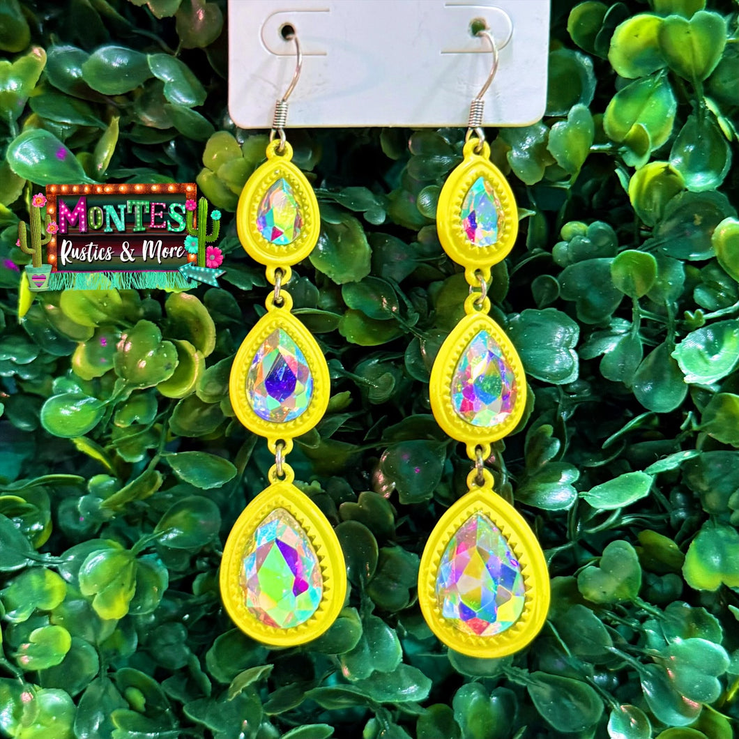 Three Teardrop Earrings
