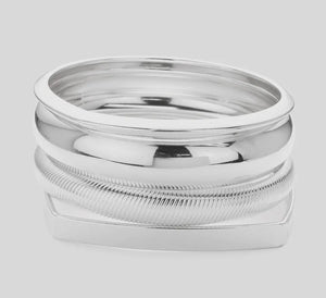 Silver 4 pc. Bangle Bracelet