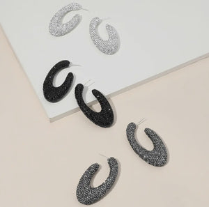 Studded Oval Hoops