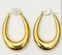 Load image into Gallery viewer, Gold Teardrop Hoop
