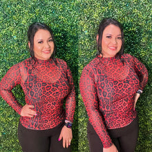 Load image into Gallery viewer, Leopard RED Mesh Top