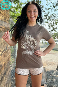 Buckin Bronc Brown Tee