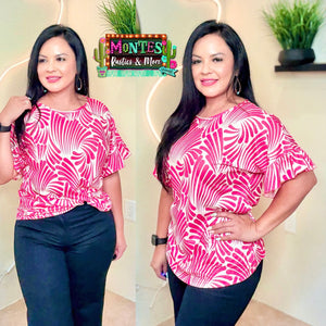 Red Bell Sleeve Top