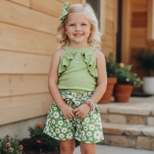 Load image into Gallery viewer, Girls Green Short Set