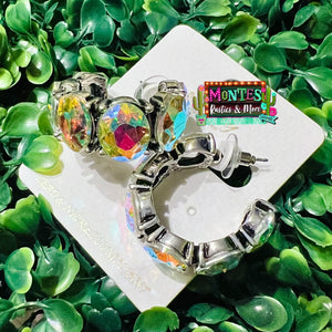 Small Rhinestone Hoops