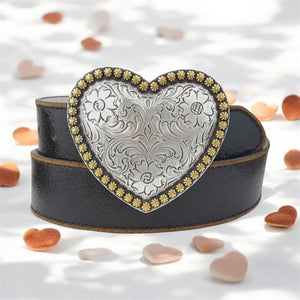 Heart Buckle Black Belt