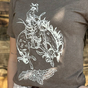 Buckin Bronc Brown Tee