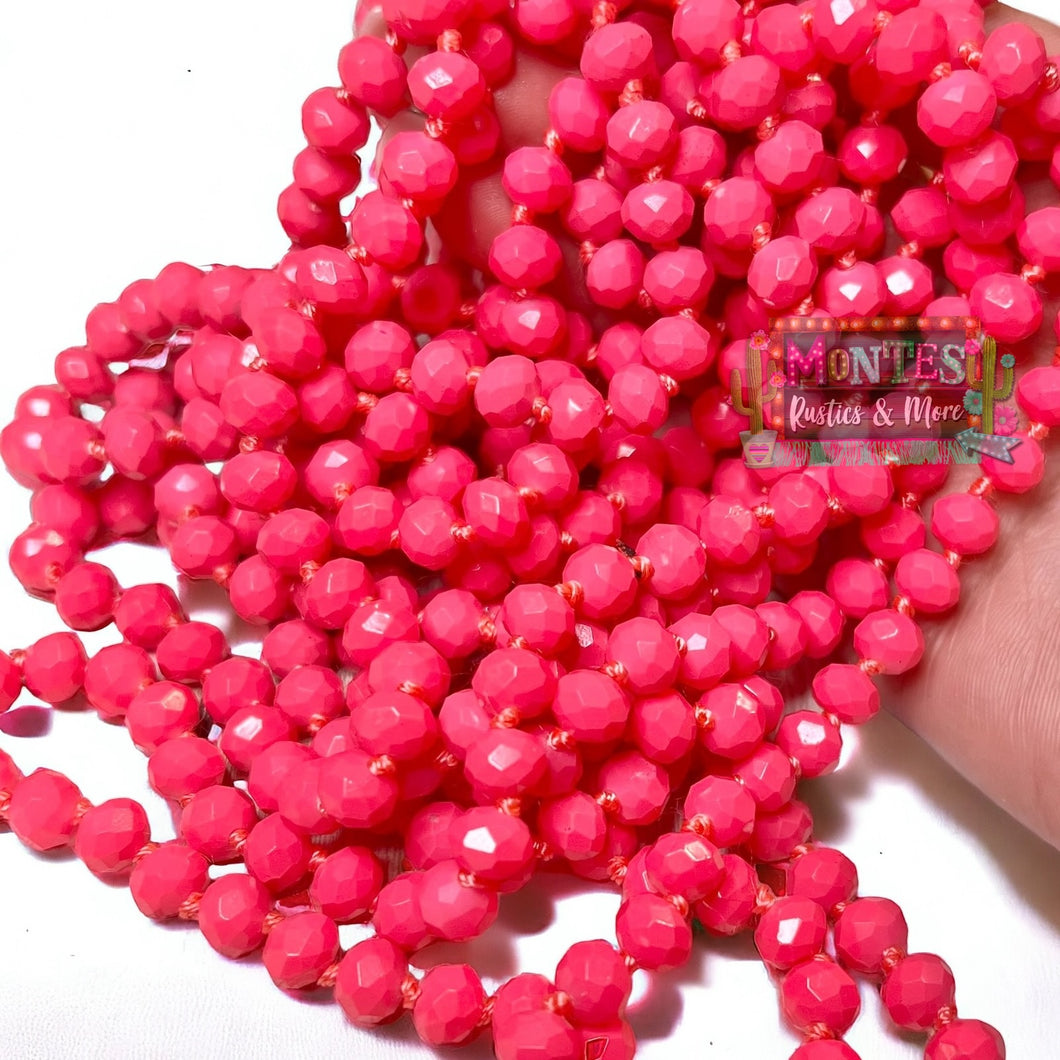 Neon Pink Beaded Necklace