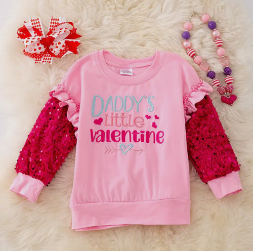 Girls Daddy’s Little Valentine Top