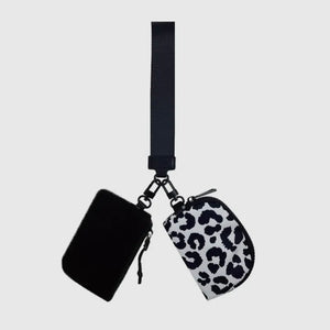 White Leopard Dual Pouch Wristler