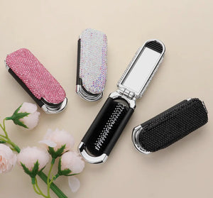 Studded Portable Folding Hair Brush