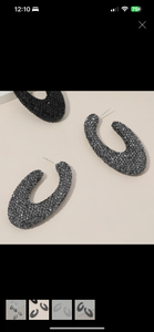 Studded Oval Hoops