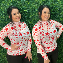Load image into Gallery viewer, Stars Red/White Mesh Top