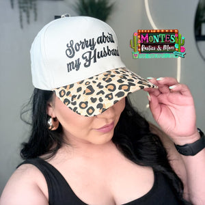 Sorry About My Husband Leopard Cap