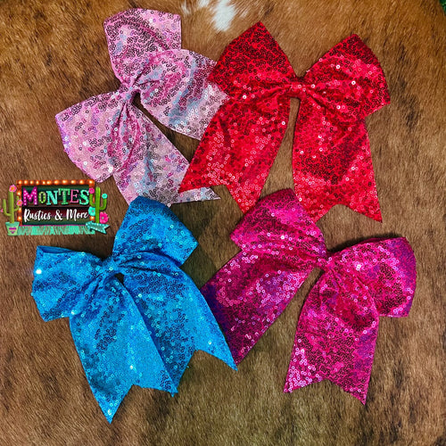 Cheer Sequin Hair Bows