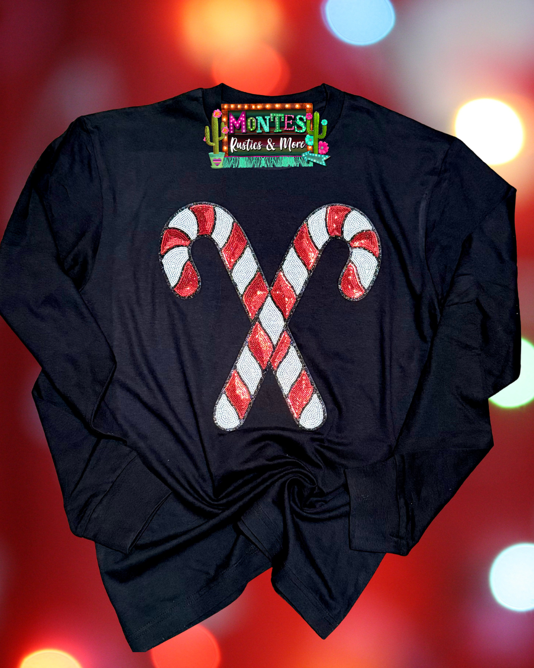 Candy Cane Sequined Long Sleeve