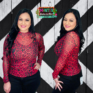 Sideline RED Mesh Top