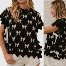 Load image into Gallery viewer, Black and White Bow Vest