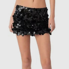 Load image into Gallery viewer, Black Sequin Skirt