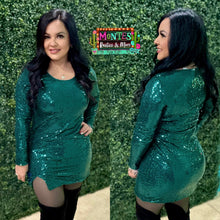 Load image into Gallery viewer, Green Sequin Dress