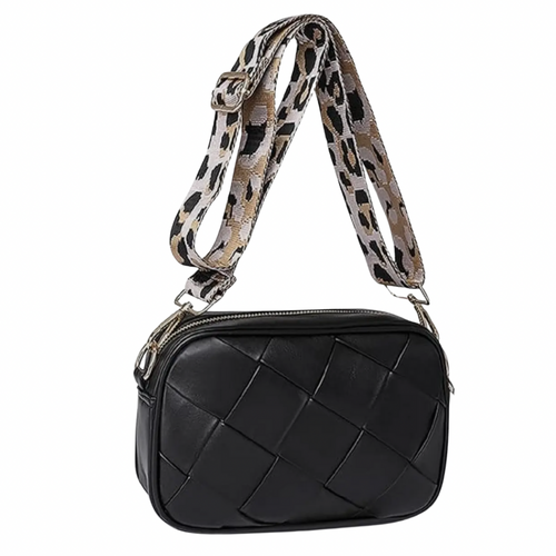 Black Leopard Strap Crossbody