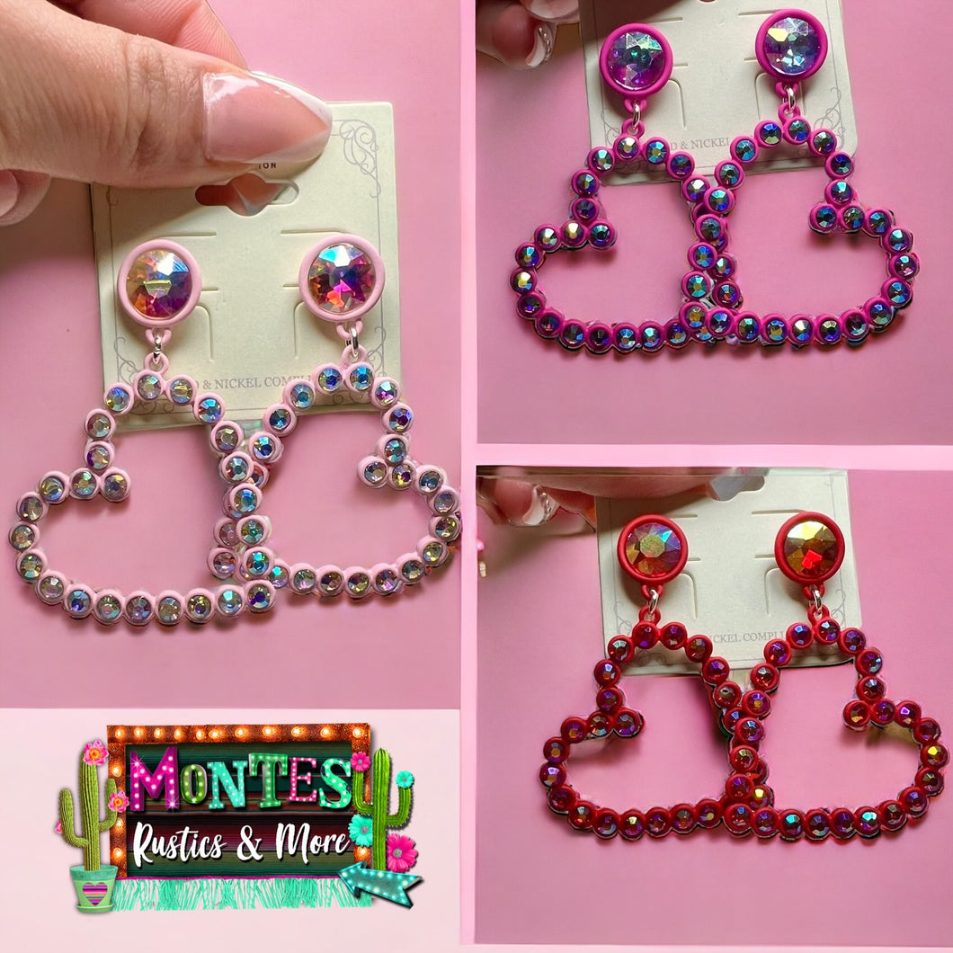 Rhinestone Heart Earrings