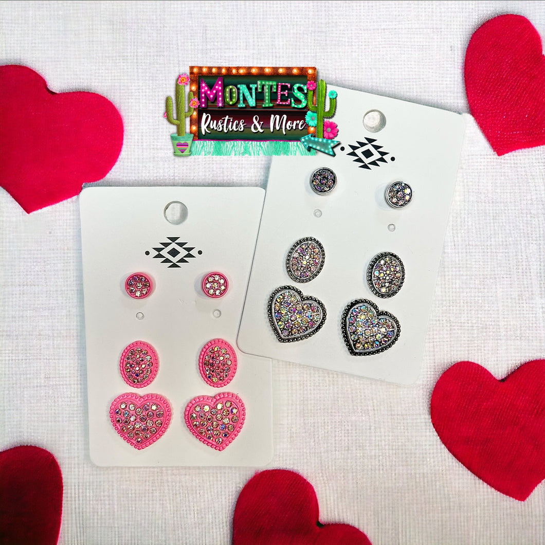 Heart Stud Pack (3 sets)