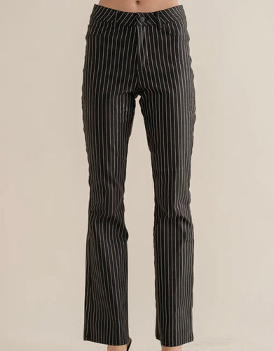 Foil Stripped Black Pants