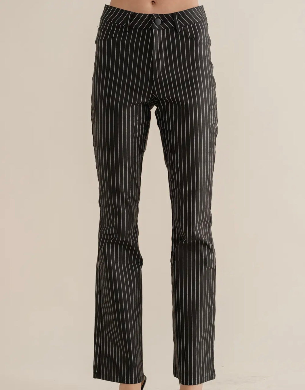 Foil Stripped Black Pants