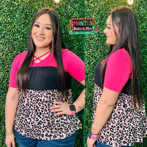 Pink Leopard Top