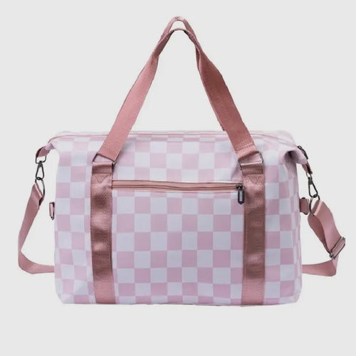 Rose Checkered Duffle Bag