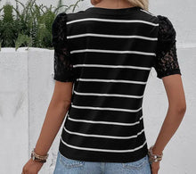 Load image into Gallery viewer, Black Striped Top