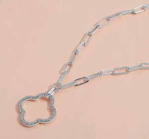 Silver Quatrefoil Pendant Necklace