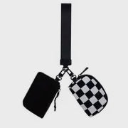 Checkered Dual Pouch Wristlet