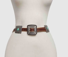 Load image into Gallery viewer, Brown Western Distressed Belt