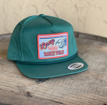 Load image into Gallery viewer, Lazy J Ranch Green Retro Hereford Ranch Old School Rope Trucker