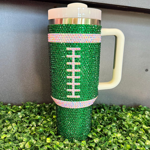 Green Football Tumbler