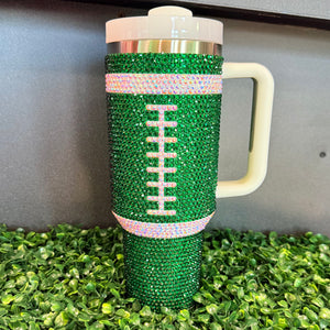 Green Football Tumbler