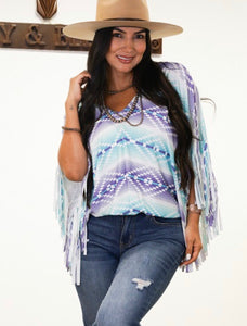 Lavender Fringed Top