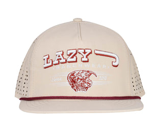 Lazy J Ranch Tan Embroidered Performance Trucker Rope Hat